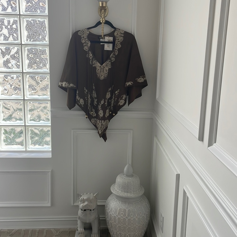 Vanita Rosa suedine poncho - new with tags
